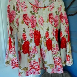 June and Delancey BOHO Top, Sz M